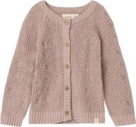 Lil' Atelier Nmfemlen EMB AO LS Knit Card LIL Str 92 - Shadow Gray Car...