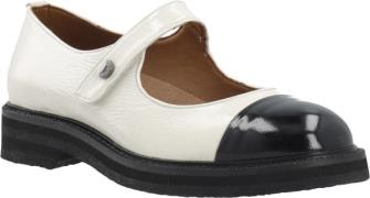 Cashott Casbetty Mary Jane W. Toe Cap Patent Kvinde Off White Loafers ...