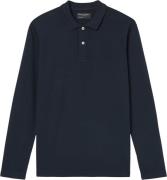 Marc O’Polo Poloshirt, Long Sleeve, Ribbed Coll Kvinde Dark Navy Sweat...