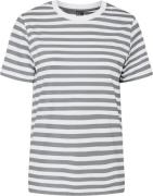 Pieces Pcria SS TEE Stripes Noos BC Kvinde Ultimate Grey/bright White ...