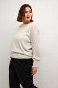 Kaffe Curve Kcregitta Knit Pullover Kvinde Turtledove Langærmede Bluse...