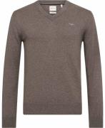 Gant Ctn/wo Vneck Mand Dark Hazelnut Melange Sweaters Str L - hos Maga...