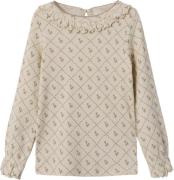 Lil' Atelier Nmfgago KUG LS Slim TOP LIL Str 92 - Turtledove Toppe hos...