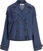 JJXX Jxcarlie Short LS Denim Trenchcoa D Kvinde Medium Blue Denim Deni...