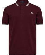 Fred Perry M3600 Mand Oxblood Kortærmede Poloer Str L - Bomuld hos Mag...