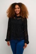 Cream Crkanni Lace Shirt Kvinde Pitch Black Langærmede Skjorter Str 40...