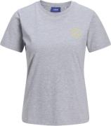 JJXX Jxcarly REG FIT SS TEE JRS Kvinde Light Grey Melange/smiley Kortæ...