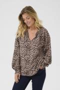 Cream Crtiah Shirt Kvinde Leopard Mix Langærmede Skjorter Str 40 - Vis...