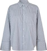 Modström Laineymd Shirt Kvinde Delicate Blue Stripe Langærmede Skjorte...