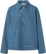 Nué Notes Zion Shirt Kvinde Heavy Washed Denim Langærmede Skjorter Str...