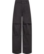 Hope Vol Trousers Kvinde Dark Grey Bukser Med Brede Ben Relaxed Fit St...