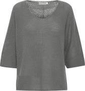 Fransa Fxreta Knit Blouse Kvinde Medium Grey Melange Kortærmet Strik S...