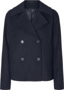 Selected Femme Slfalma Short Wool Jacket Noos Kvinde Mørkeblå Overgang...