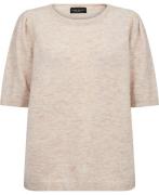 Sand 5066 Pre Delmy Puff N Kvinde Light Camel Kortærmet Strik Str L - ...