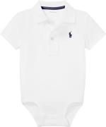 Polo Ralph Lauren Interlockss Polo-op-bdy Str 6M / 6-9 mdr - Hvid Kort...