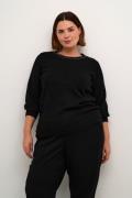 Kaffe Curve Kcmerida Pullover Kvinde Black Deep Cc. Langærmede Bluser ...