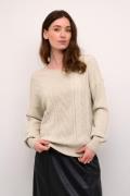 Cream Crdela Knit Pullover Kvinde Oat Melange Sweaters Str L - hos Mag...