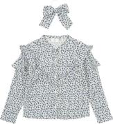 The New Tnniki L_S Shirt Str 110-116 cm/5-6 år - White Swan Aop Skjort...