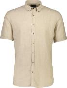 Lindbergh Casual Linen Blend Shirt S/S Mand Sand Kortærmede Skjorter S...