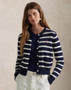 Polo Ralph Lauren 1/3/6 Cottonlsl-crd Kvinde Navy/white Multi Cardigan...