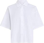 Calvin Klein S/S Button Down Kvinde Classic White Kortærmede Skjorter ...