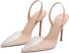 MANGO Transparent Rhinestone Pointed toe Kvinde Lt-pastel Pink Slingba...