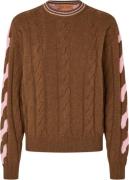 Stine Goya 2358 Chunky Wool, Twotone Cable Sweater Kvinde Timber Toppe...