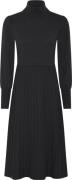 Micha Dress_ Pleated Fan Knit Kvinde Black Midi Kjoler Str L - hos Mag...