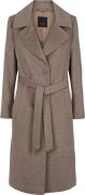 Sand Cashmere Coat W Clareta Belt Midi Kvinde Light Camel Vinterjakker...