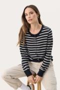 Part Two Ellahpw CA Kvinde Navy Whitecap Stripe Cardigans Relaxed Fit ...