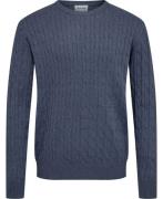 Sand Cotoncash Cable Iq Mand Blå Sweaters Str L - hos Magasin