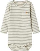 Lil' Atelier Nbmdenji LS Body LIL Str 68 - Turtledove/forest Fog Langæ...