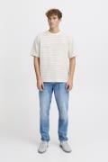 Casual Friday Cffrederik Striped Structured tee Mand Egret Kortærmede ...