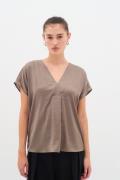 InWear Rindaiw Top Kvinde Sandy Grey Toppe Loose Fit Str 40 - hos Maga...