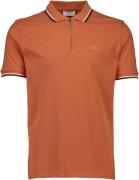 Lindbergh Polo Shirt w. zip Neck Mand Orange Kortærmede Poloer Str L -...