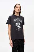 Ganni Basic Cotton Witch Relaxed Tshirt Kvinde Phantom Kortærmede T-sh...