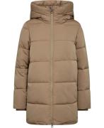 MANGO Hood Quilted Coat Kvinde Light Beige Dunjakker Str S - hos Magas...