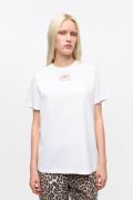 Ganni Basic Jersey Collage Relaxed Tshir Kvinde Bright White Kortærmed...