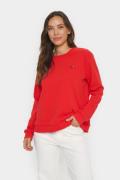 Saint Tropez Jettisz Sweatshirt Kvinde Flame Scarlet Langærmede Bluser...