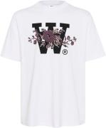 Wood Wood Wwasa bit Flower Mand Bright White Kortærmede T-shirts Str M...