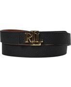 Lauren Ralph Lauren Logo Reversible Pebbled Leather Belt L - Bælter Læ...