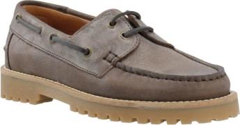 Cashott Caslena Boat Shoe Pull Up Leather Kvinde Coffee Loafers Str 40...