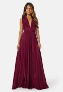 Goddiva Multi Tie Maxi Dress Berry S (UK10)