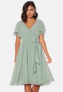 Goddiva Flutter Chiffon Dress Sage Green XXS (UK6)