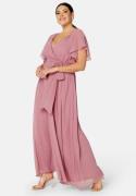 Goddiva Curve Flutter Sleeve Chiffon Maxi Curve Dress Lavender 48 (UK2...