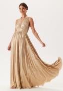 Goddiva Deep V Neck Metallic Gold XXS (UK6)