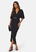 John Zack Kimono Sleeve Rouch Dress Black XXL (UK18)