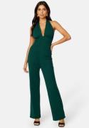 BUBBLEROOM Jesminda halterneck jumpsuit Dark green M