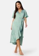 Bubbleroom Occasion Scala Frill Dress Dusty green S