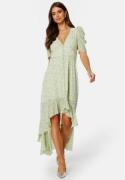 BUBBLEROOM Summer Luxe High-Low Midi Dress Green / Floral 46